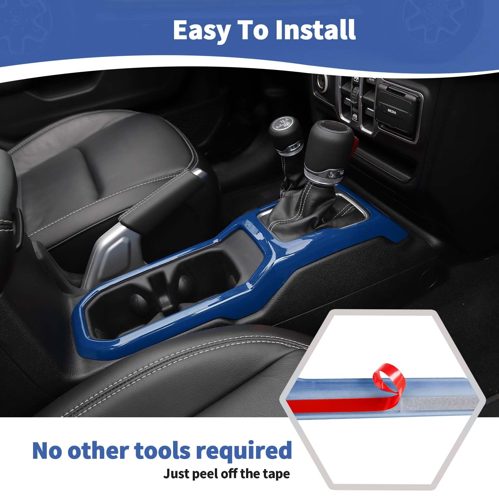 RT-TCZ for Wrangler JL Dash Trim Cover Blue, Gear Shift Panel Trim